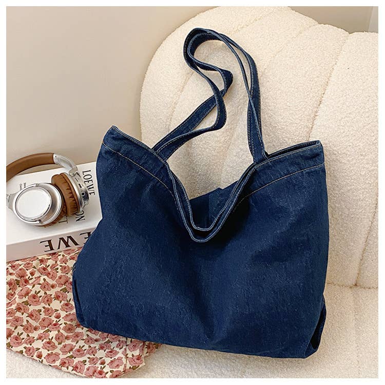 Casual denim single-shoulder underarm bag