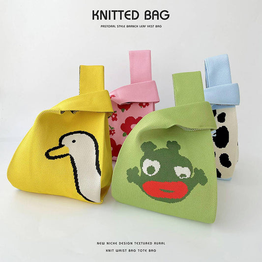 CUTE CARTOON ANIMAL KNITTED SHOULDER BAG HANDBAG_CWAB2397