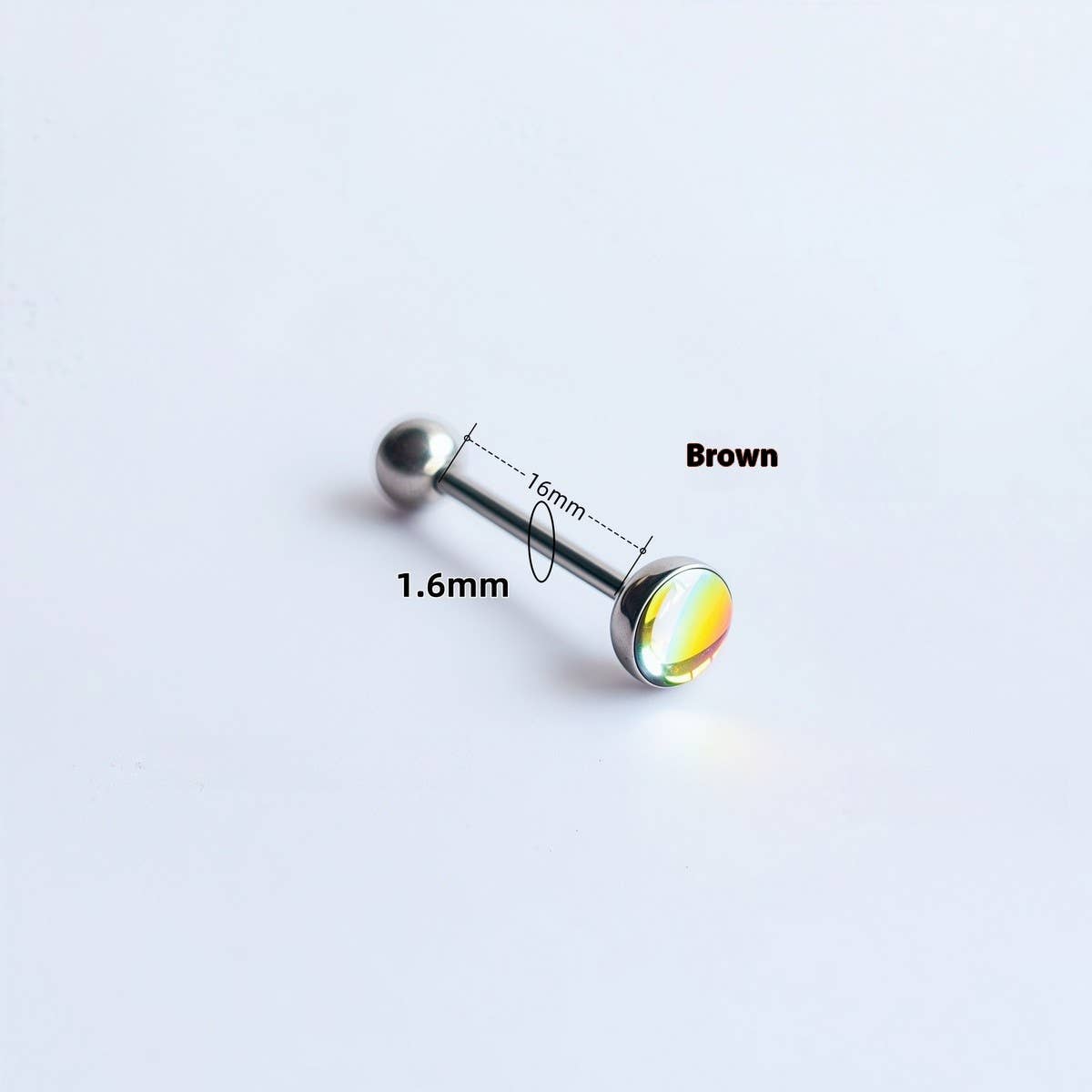 Fashion Titanium Tongue Stud with Glitter Design_CWMM9594