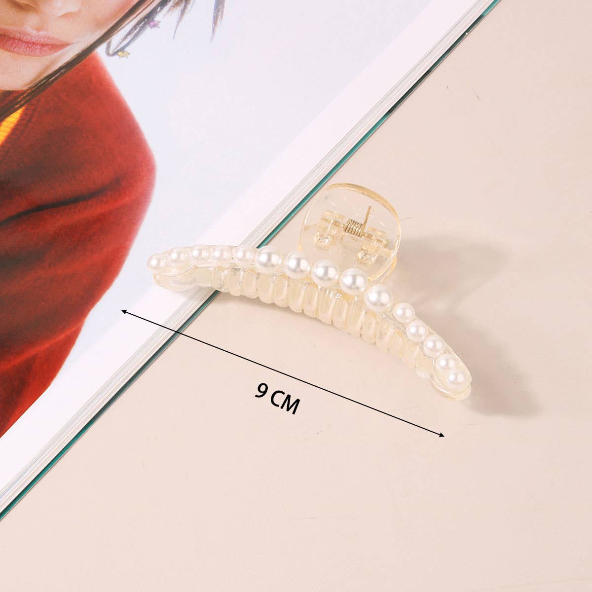 Large Pearl Hair Claw Clip for Women, French Style_CWAHA0406