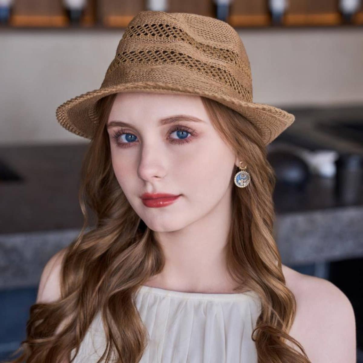 STRAW SUN PROTECTION BUCKET HAT_CWAH1332