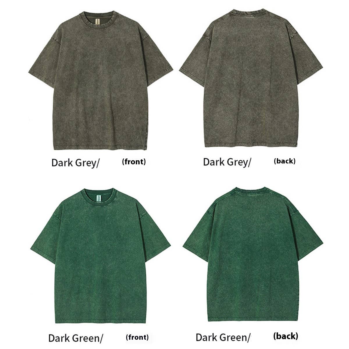 250g Vintage Washed Wax-Dyed Cotton T-Shirt ??Custom Logo