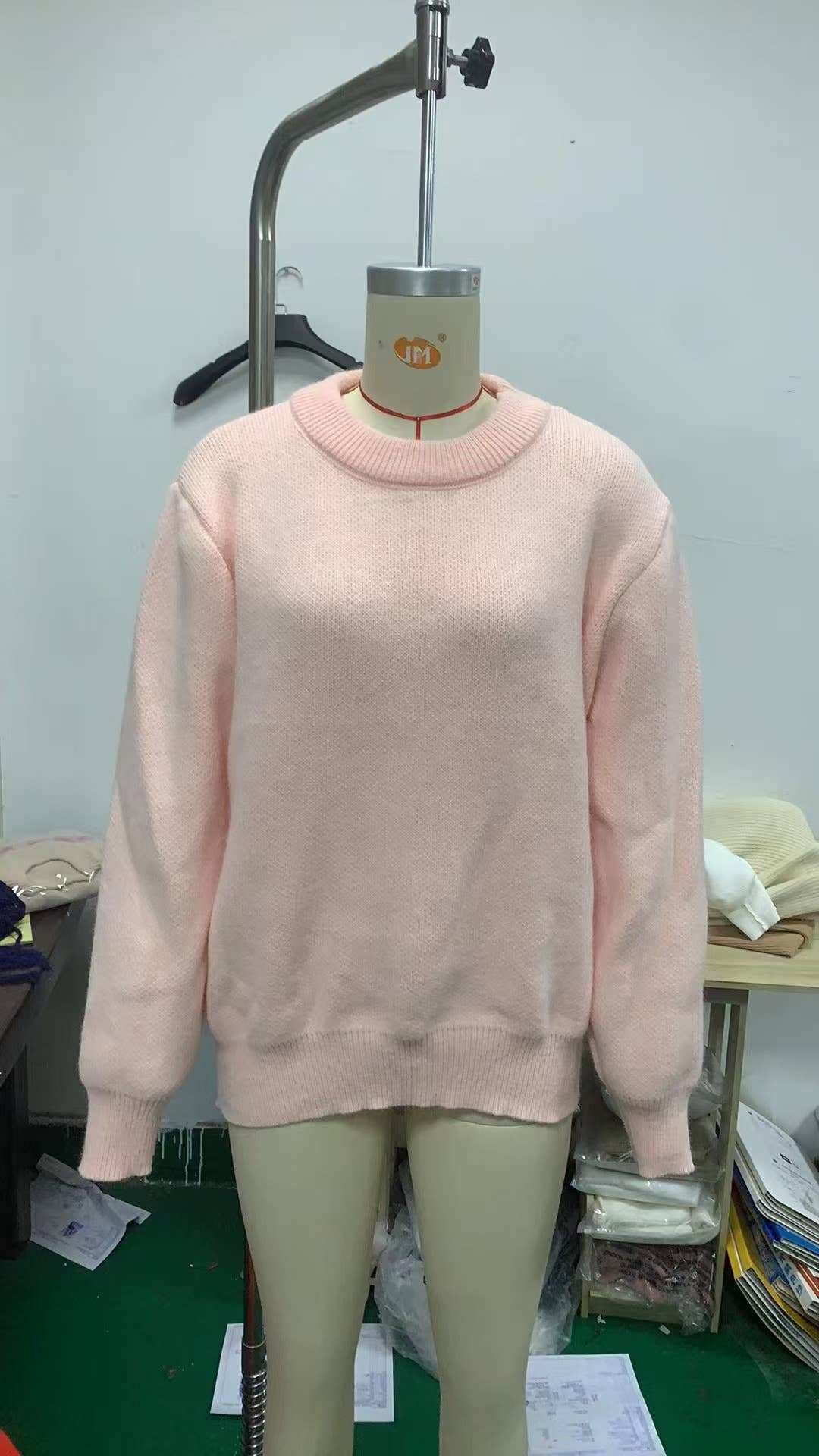 SOLID COLOR SWEET CREW-NECK PULLOVER SWEATER