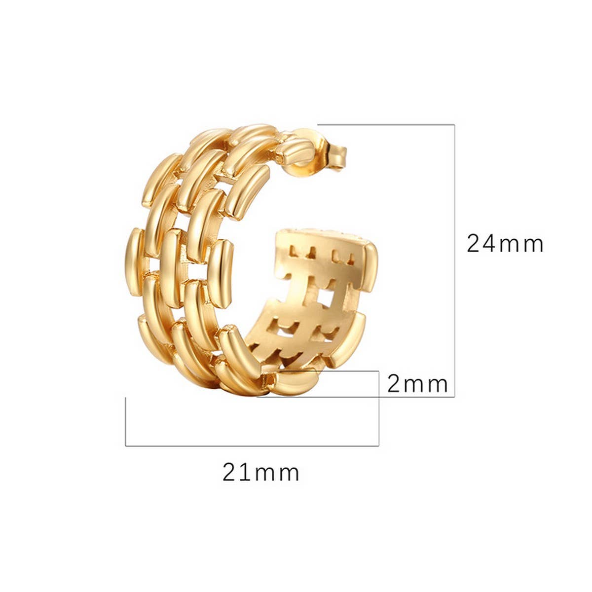 18K GOLD HUGGIE HOOP EARRINGS_CWAJE0552