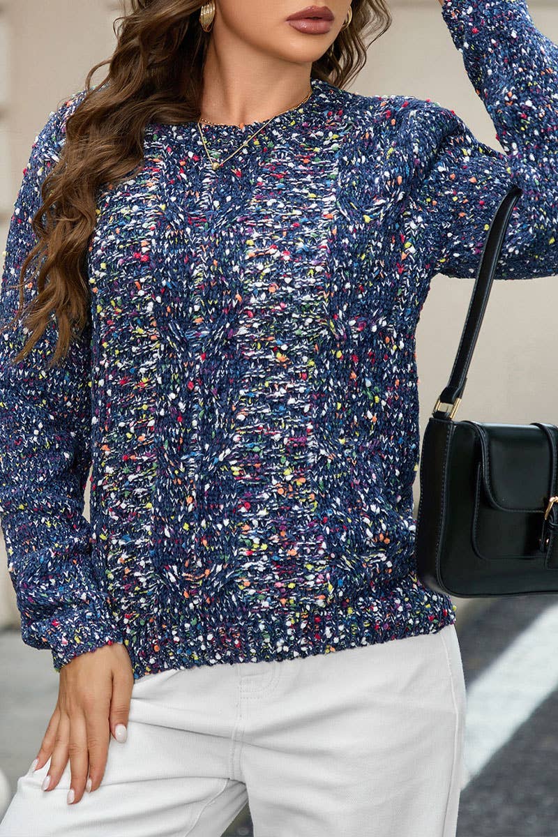 Fashion dot turtleneck long-sleeved sweater