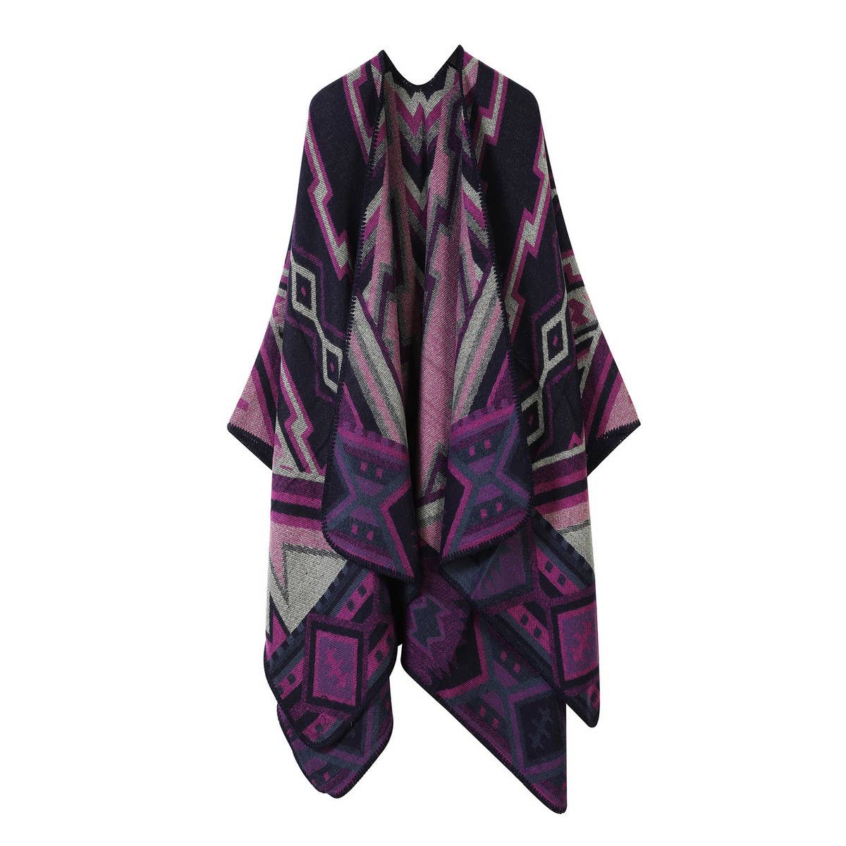 ETHNIC STYLE SHAWL WITH WARM CASHMERE SLIT CAPE_CWASC2244