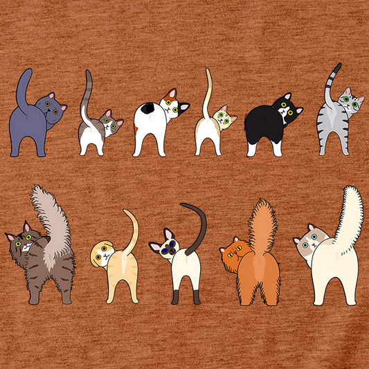 Cute Cat Graphic Tee ? 11 Cats Turn Around