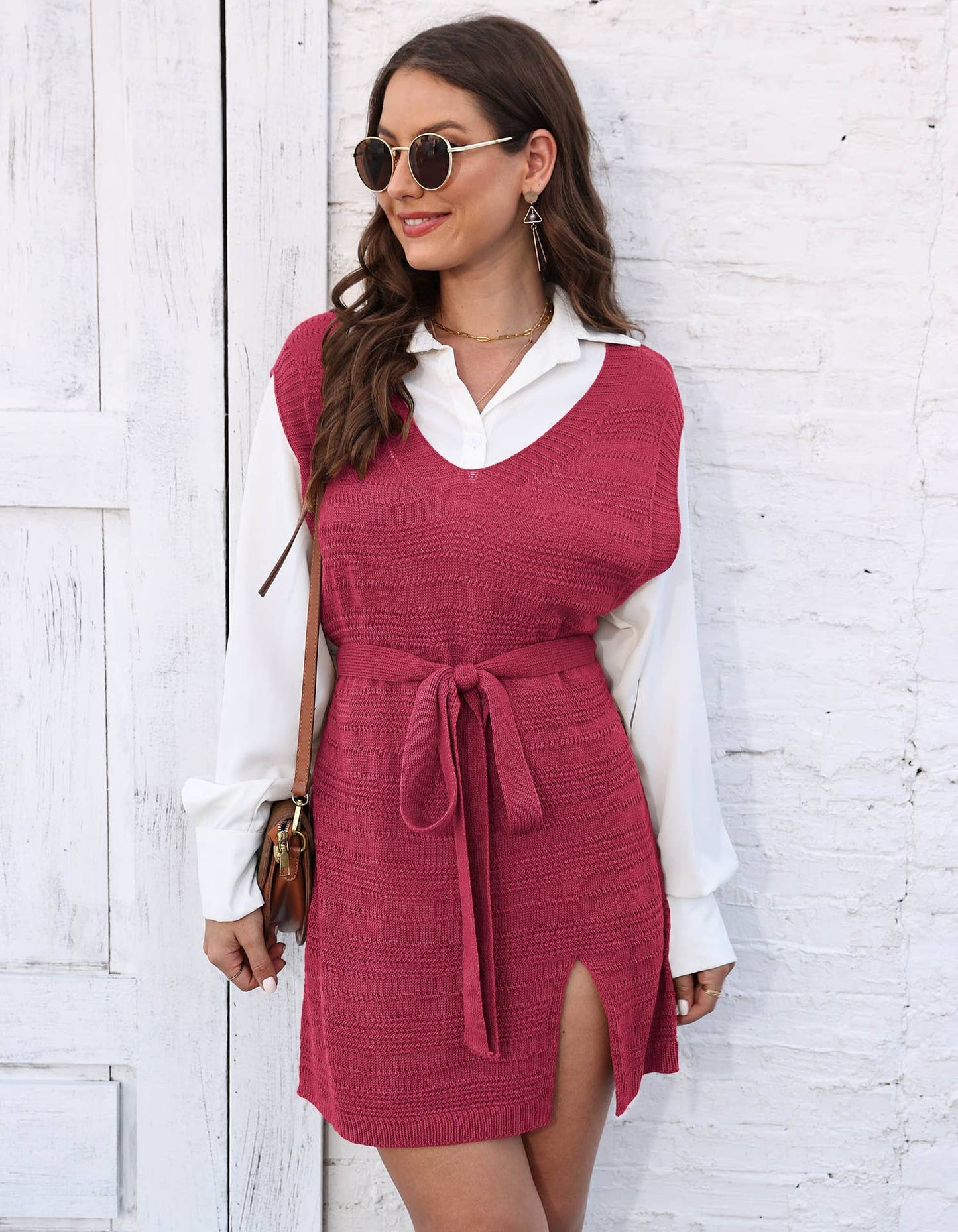 AUTUMN/WINTER KNIT SUNDRESS WITH SPLIT STRAPS