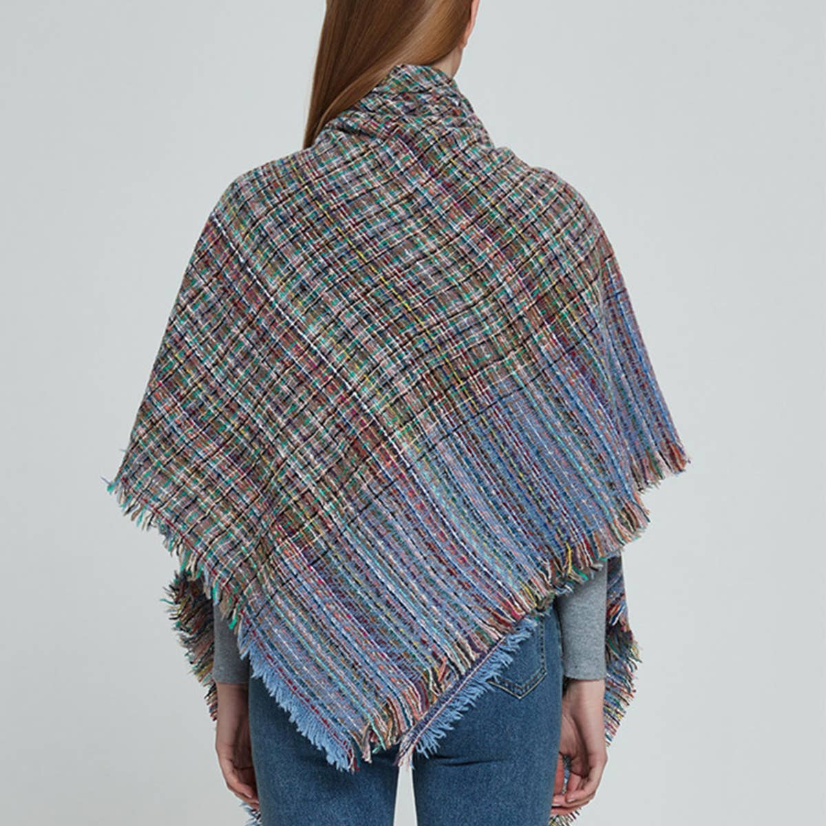 Plaid Circle Scarf - Fall/Winter Woven Wrap_CWASC0156