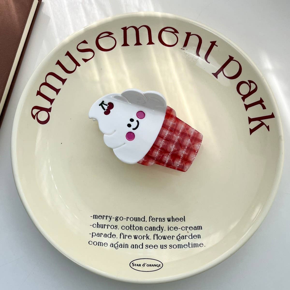 Ice Cream Cone Acetate Hair Claw Clip