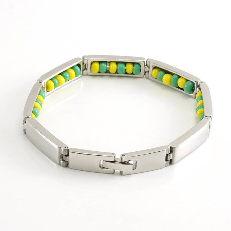 18K TITANIUM STEEL ALL-MATCHING BEAD BRACELET