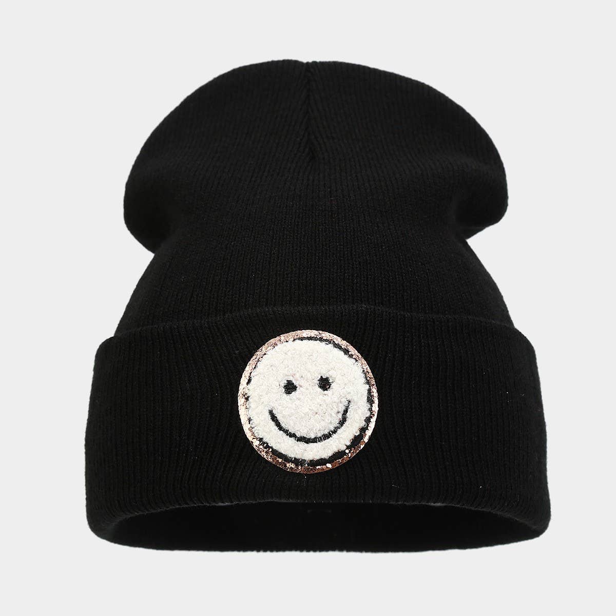 WOOL HAT TRENDY BRAND KNITTED HAT  SMILEY FACE_CWAH2081