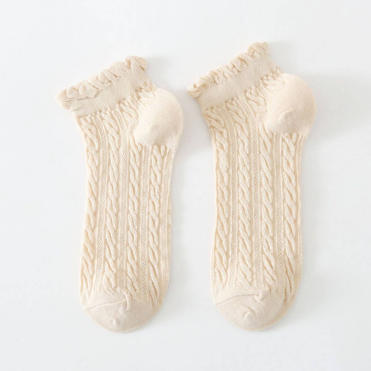 TWISTED FASHION COTTON LACE SOCKS FOR WOMEN
