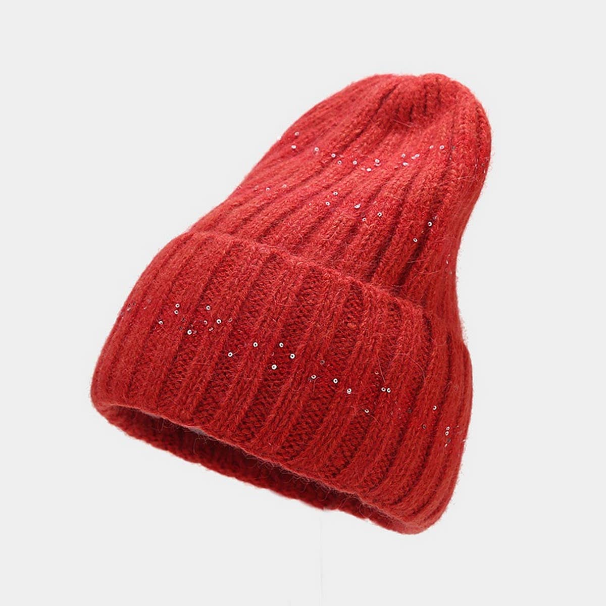 OUTDOOR COLD-PROOF CURLED SEQUINED KNITTED HAT_CWAH1604