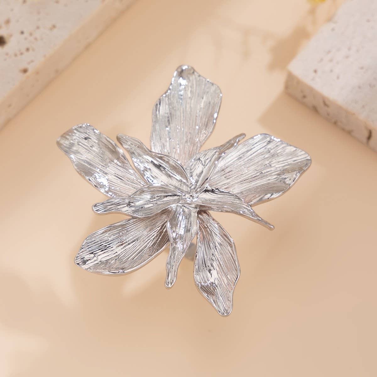 NEW IRREGULAR IMITATION PEARL ADJUSTABLE RING