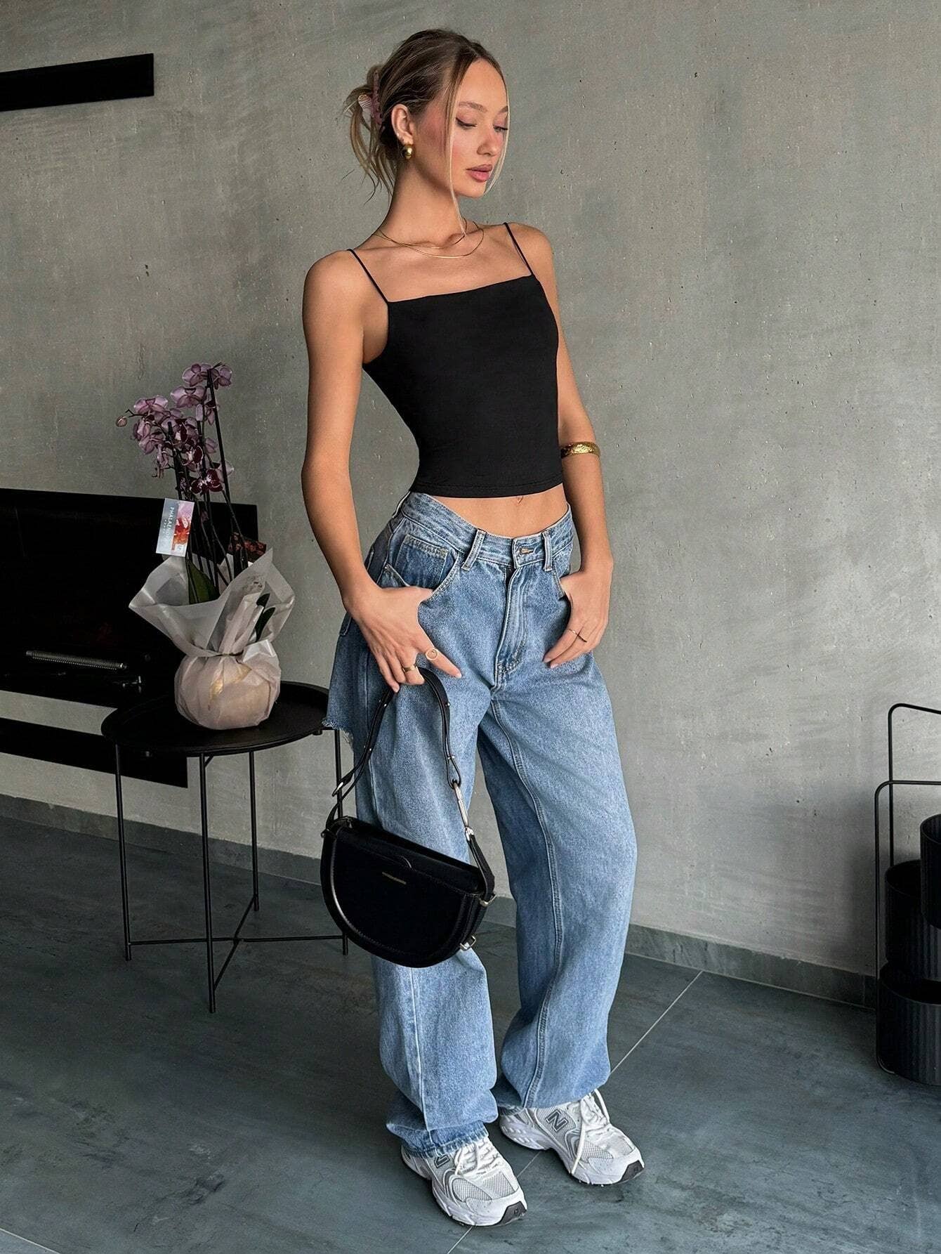 Basic sexy slimming sleeveless halter top