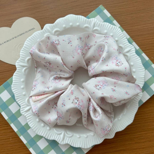 CREAMY SWEET CARTOON PRINT HAIR SCRUNCHIES
