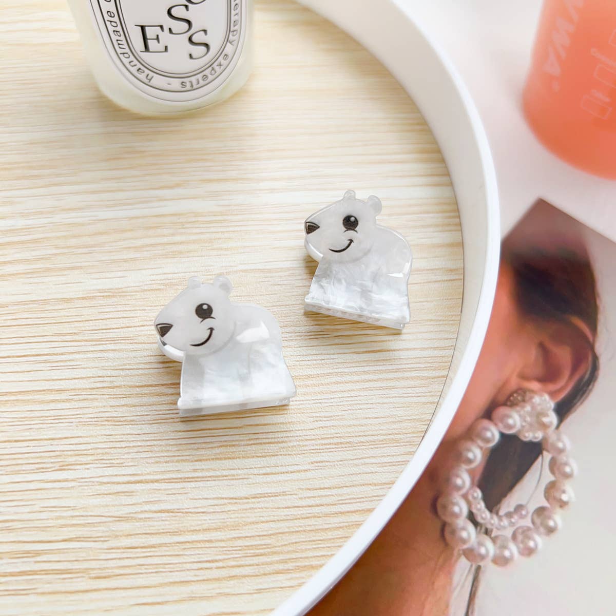 Q-version acrylic animal children's hair clips