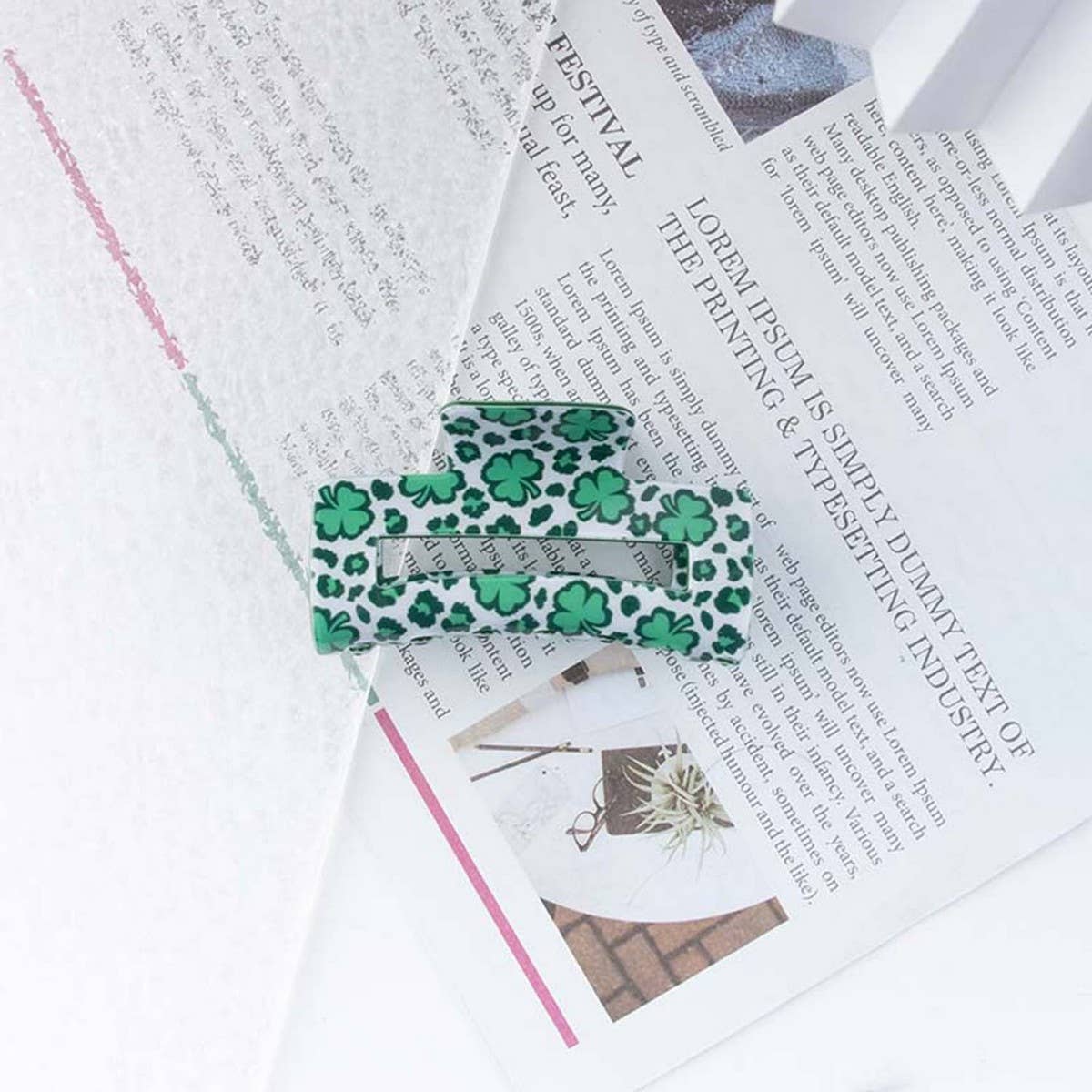 CWAHA1319_ELEGANT GREEN SERIES HAIR CLAW CLIP