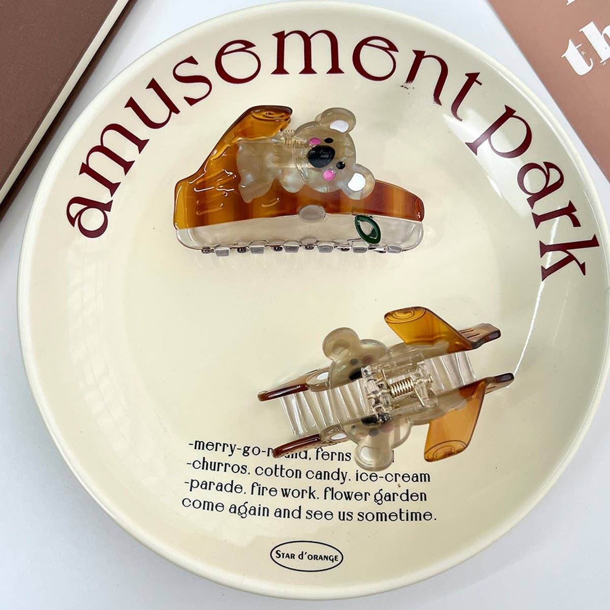 Clear Koala Acetate Hair Claw Clip with Tree