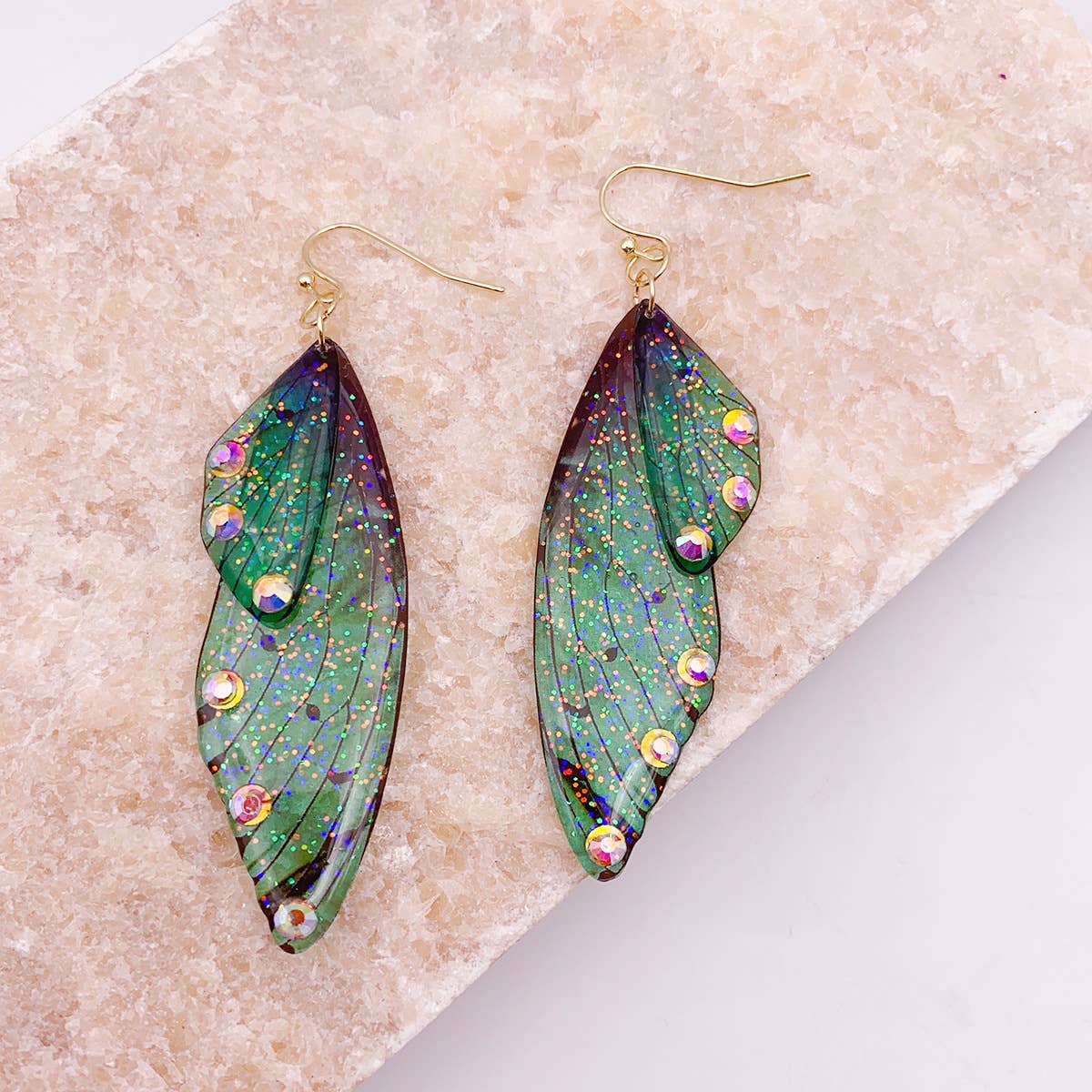 S925 Silver Cicada Wing Wing Butterfly Earrings