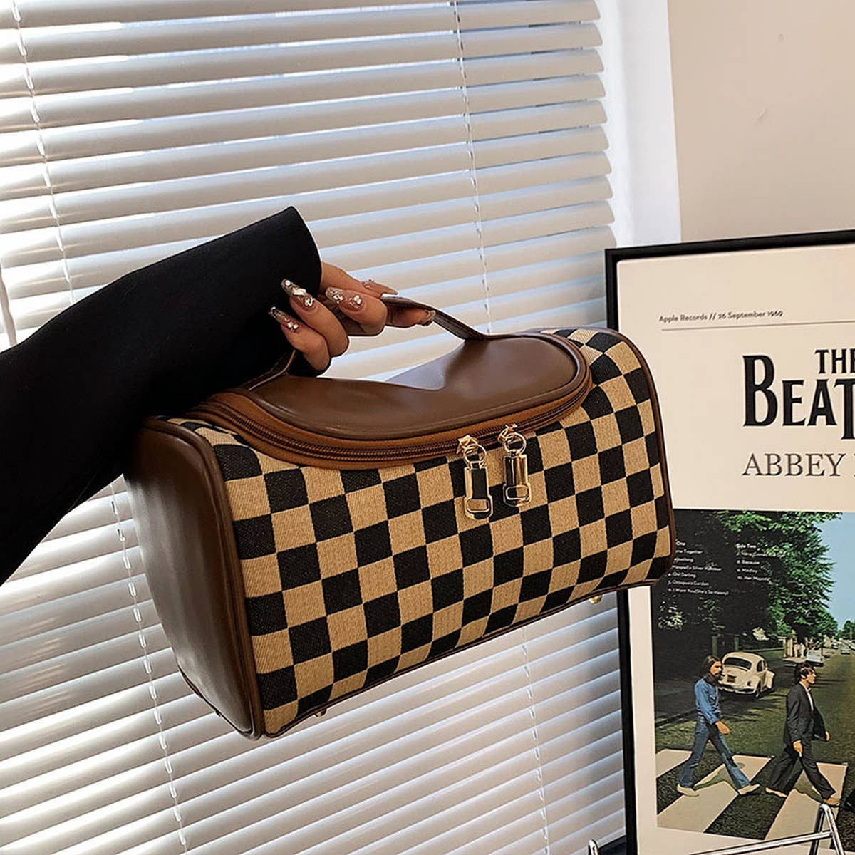 NEW CHECKERBOARD LARGE-CAPACITY COSMETIC BAG_CWAB4491