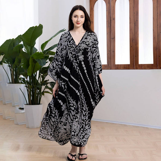 Handwoven Rayon Beach Cover Up Maxi Dress