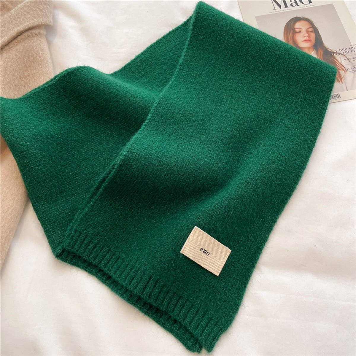 Solid Knit Scarf - Candy Color Wrap for Students_CWASC0975