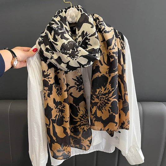Autumn Cotton Linen Scarf Shawl Wrap for Women_CWASC0586