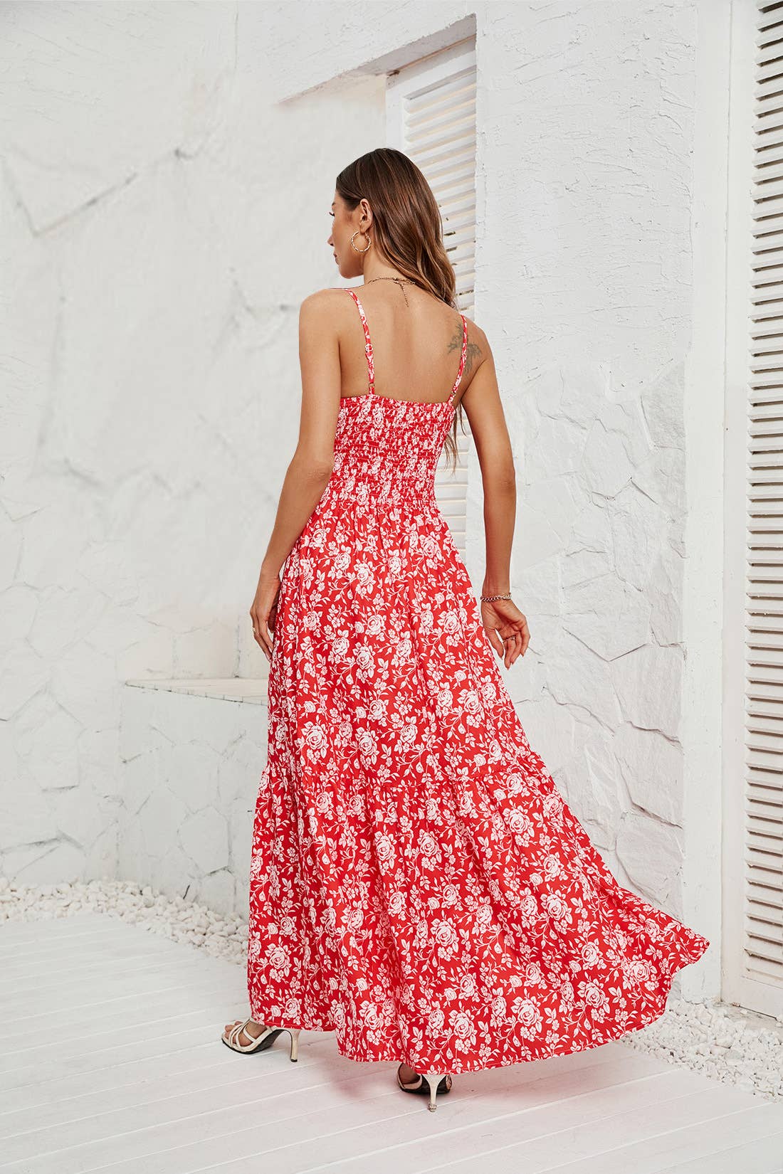 PRINT SEXY HALTER DRESS