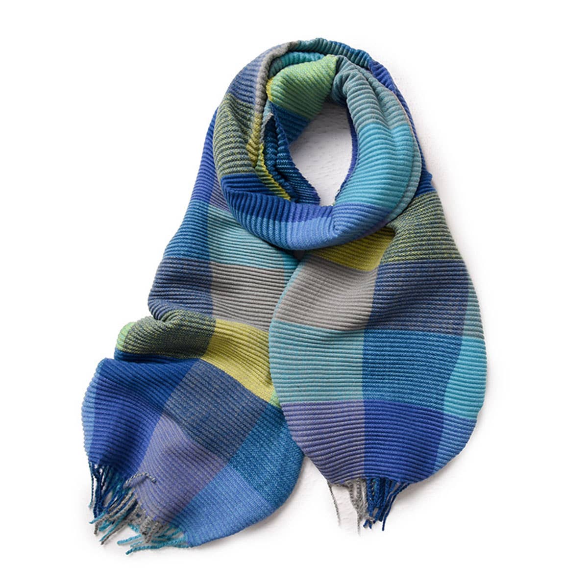 Crinkle Plaid Winter Scarf ? Unisex Soft Wrap