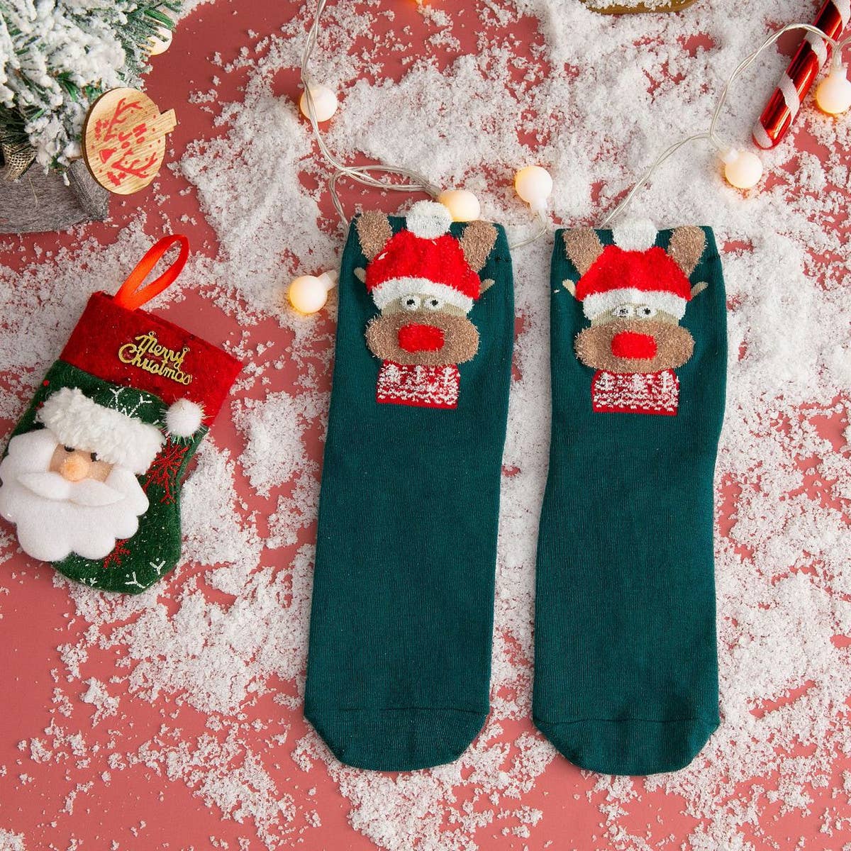 CHRISTMAS SOCKS ELK OLD MAN SOCKS