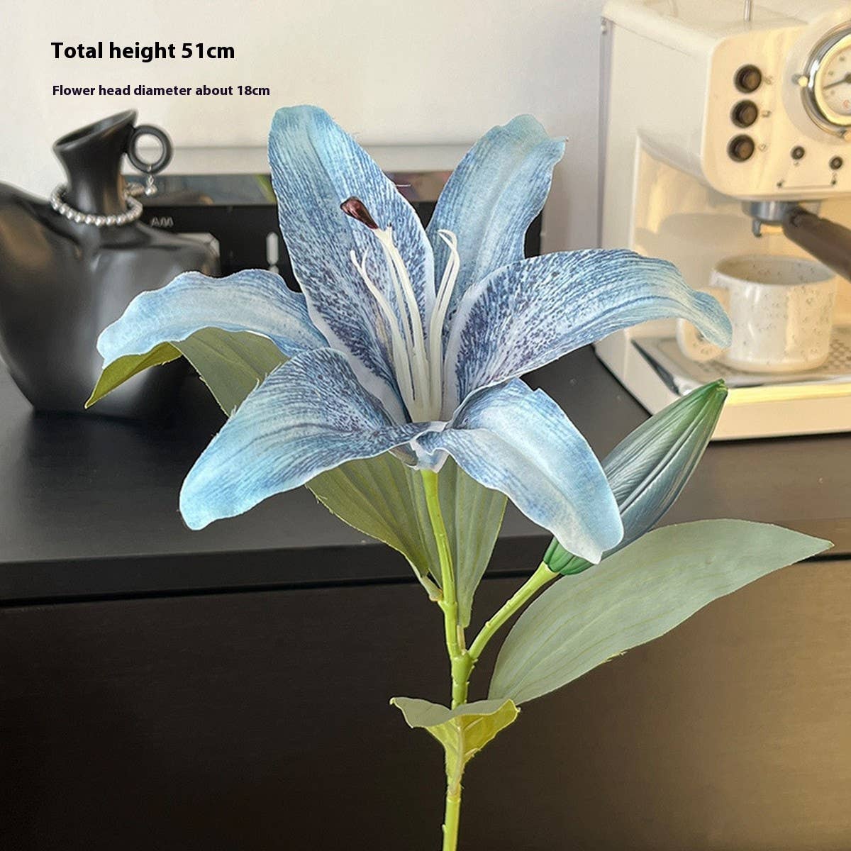 Vintage Autumn Artificial Lily with Bud and Bloom