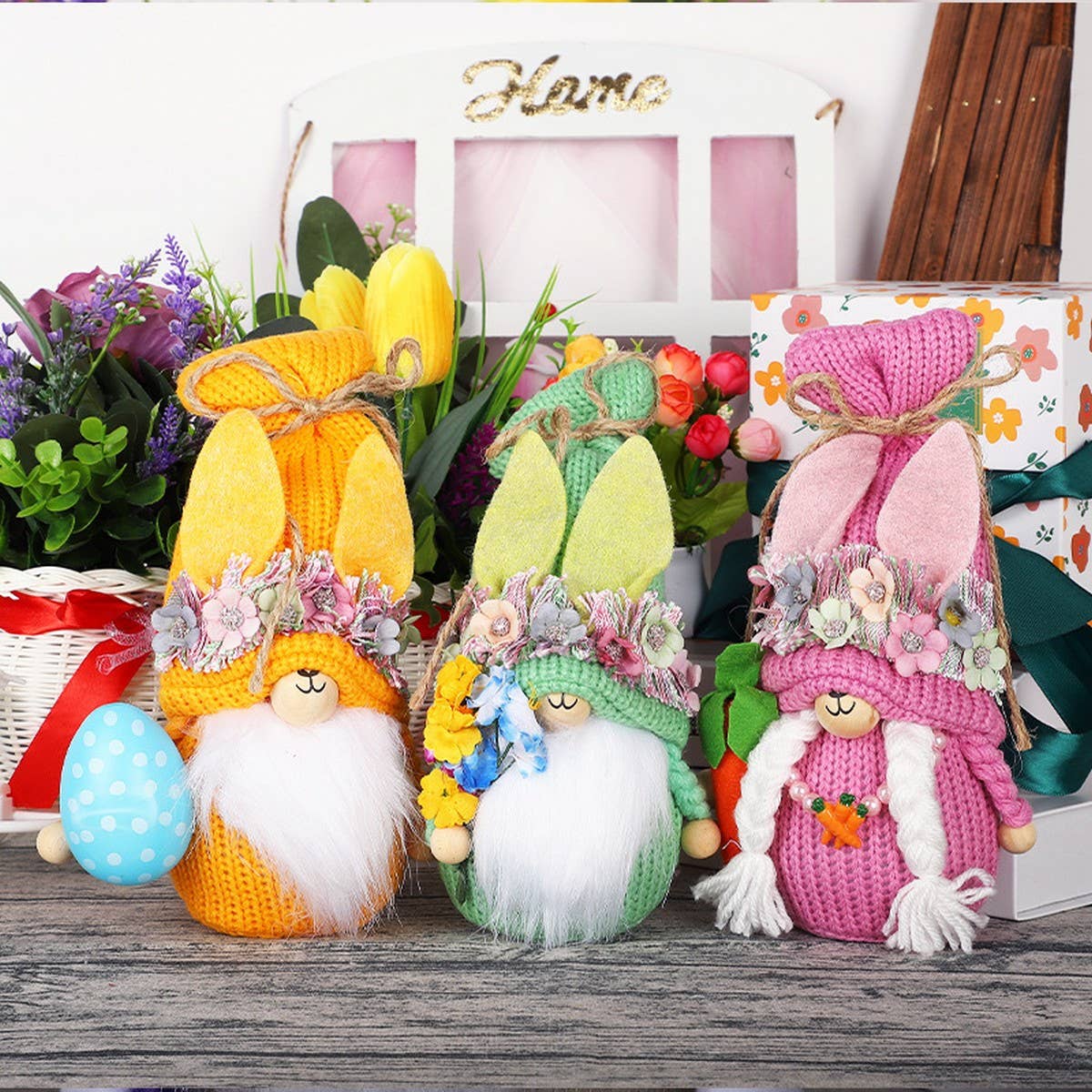 EASTER RUDOLPH CARROT BUNNY DOLL ORNAMENTS