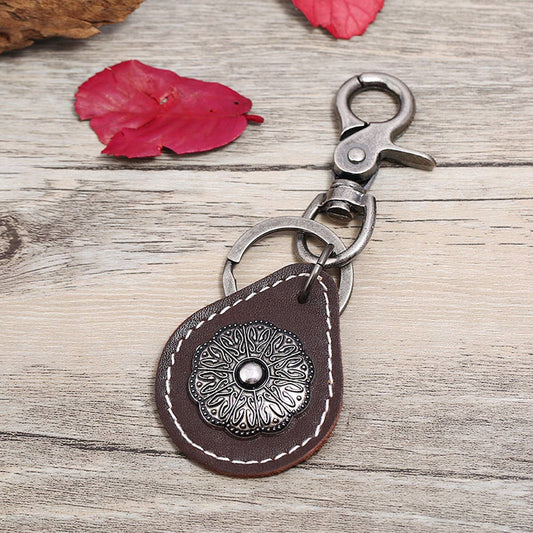 NEW CREATIVE MEN'S ALLOY LEATHER KEYCHAIN