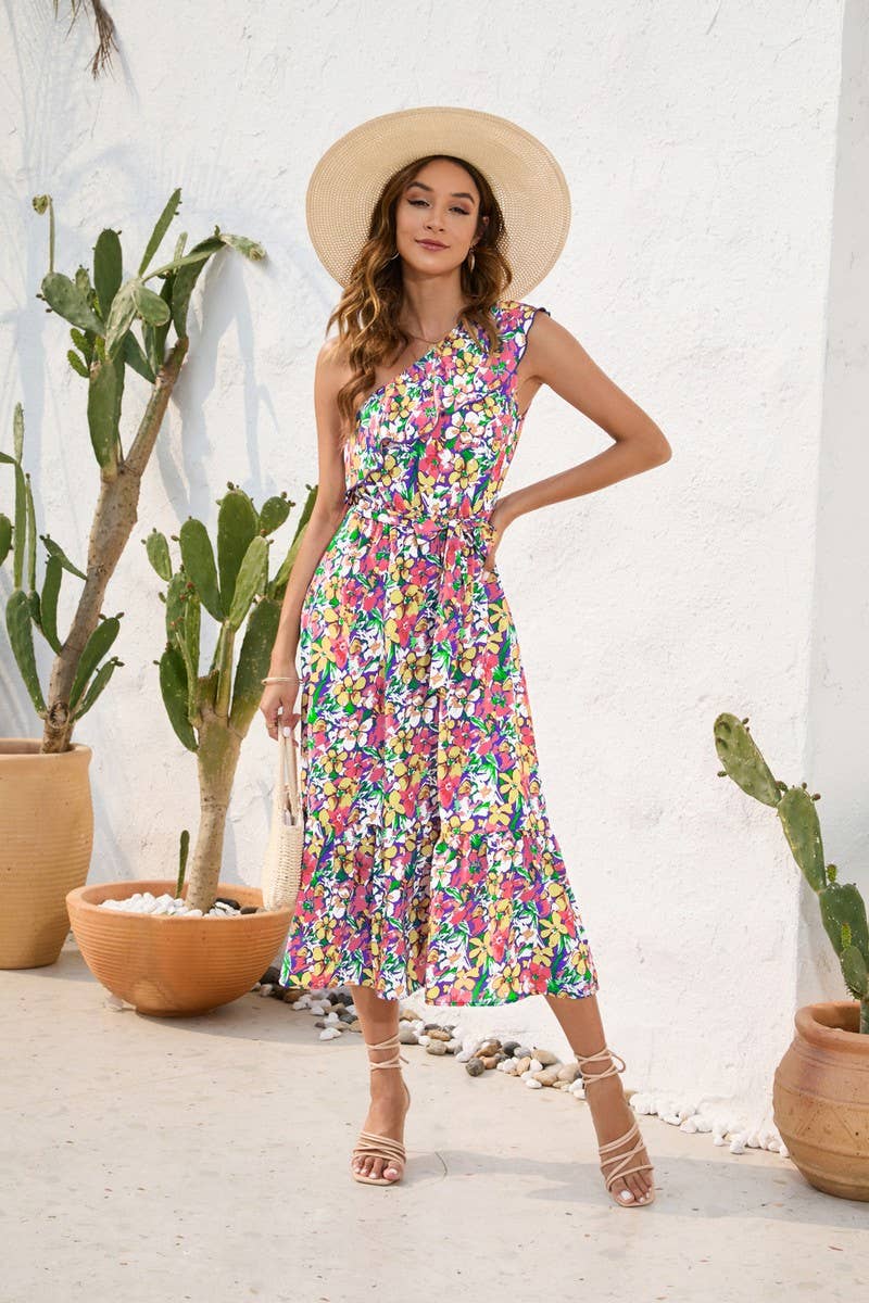 CWDMD2142_PRINTED DRESS WITH STRAPPY SHOULDERS