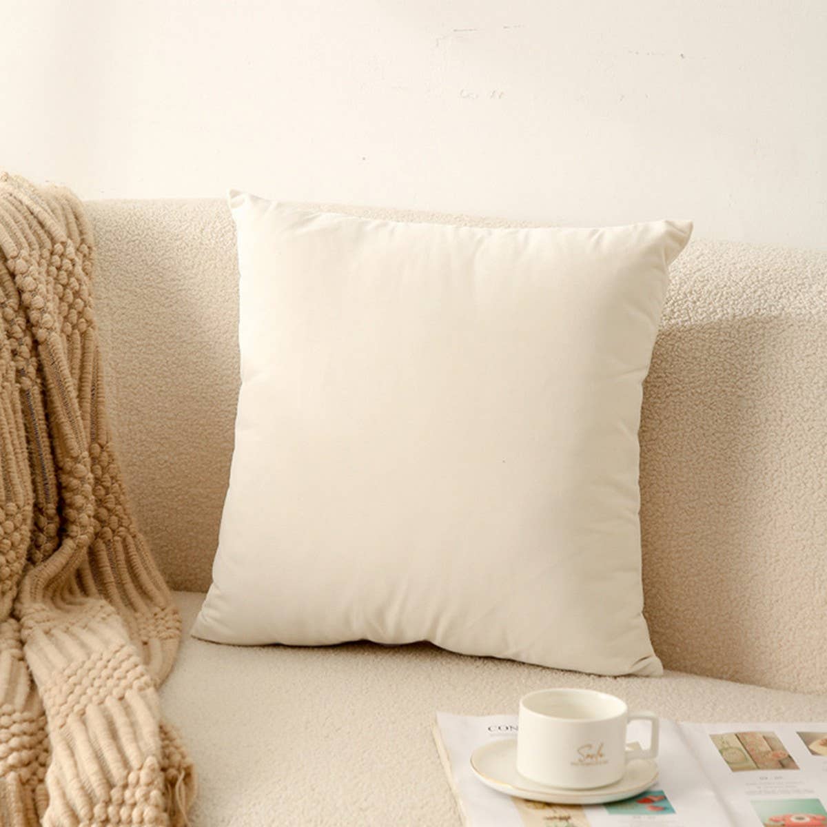 Luxury Plush Pillow Cover for Sofa & Bed Decor