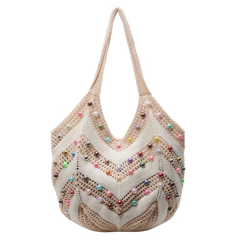 Pearl hollowed-out large-capacity underarm bag