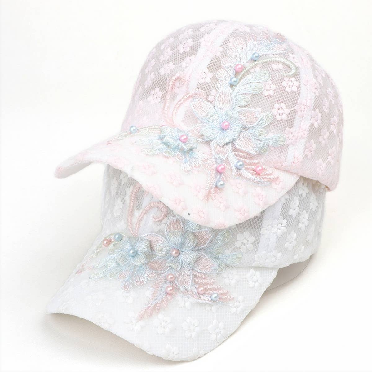 Summer Lace Floral Mesh Baseball Cap CWAH1533