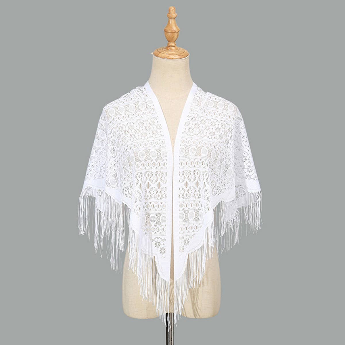 SUMMER WAISTCOAT HOLLOW TASSEL TRIANGLE SHAWL