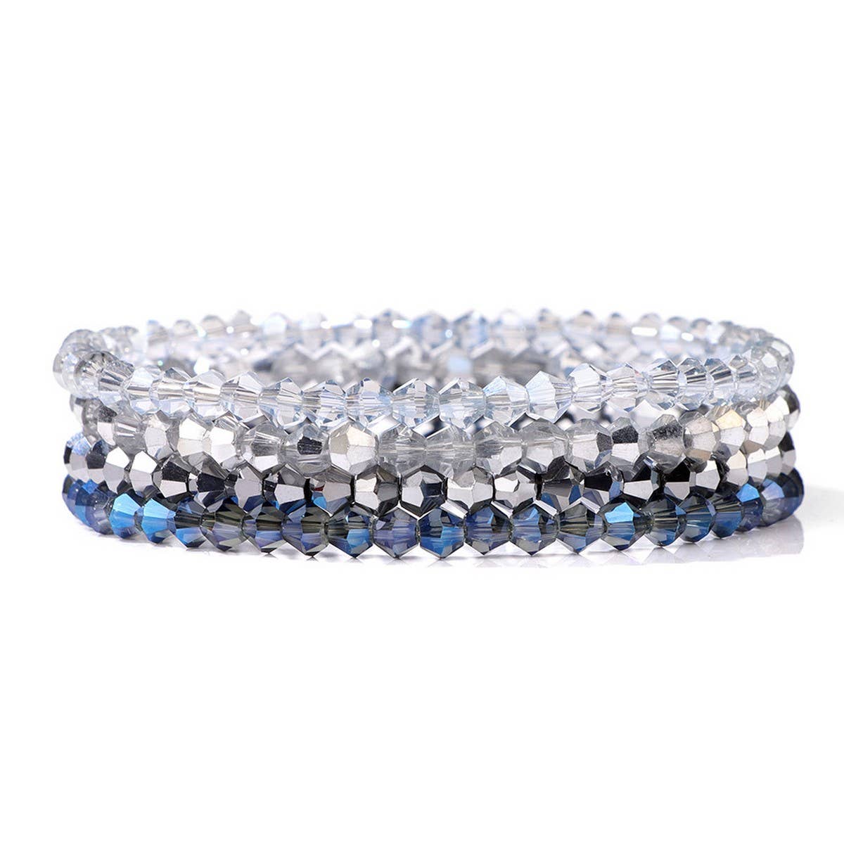 CWAJE4230_ARTIFICIAL CRYSTAL ELASTIC BRACELET SET OF FOUR