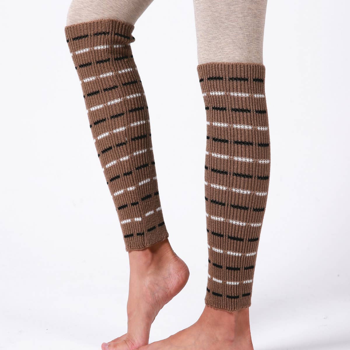 DOUBLE STRIPE WOOL KNEE SOCKS
