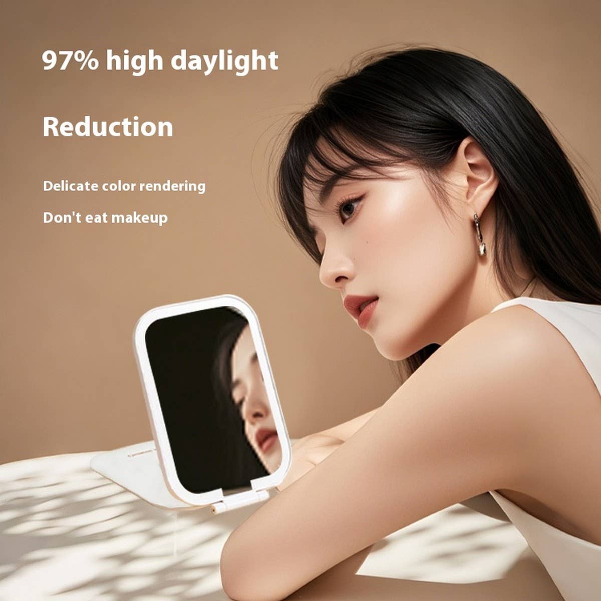 LED THREE-COLOR RECHARGEABLE MAKEUP MIRROR_CWMM5639