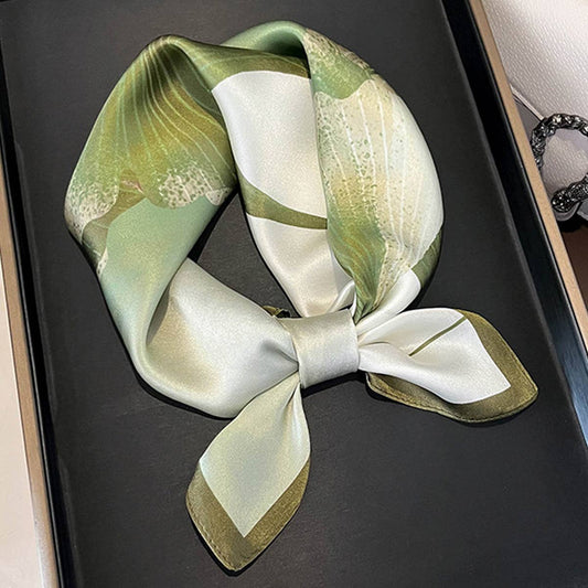 100% Silk Flower Scarf ??Elegant Lotus Print Shawl_CWASC0541