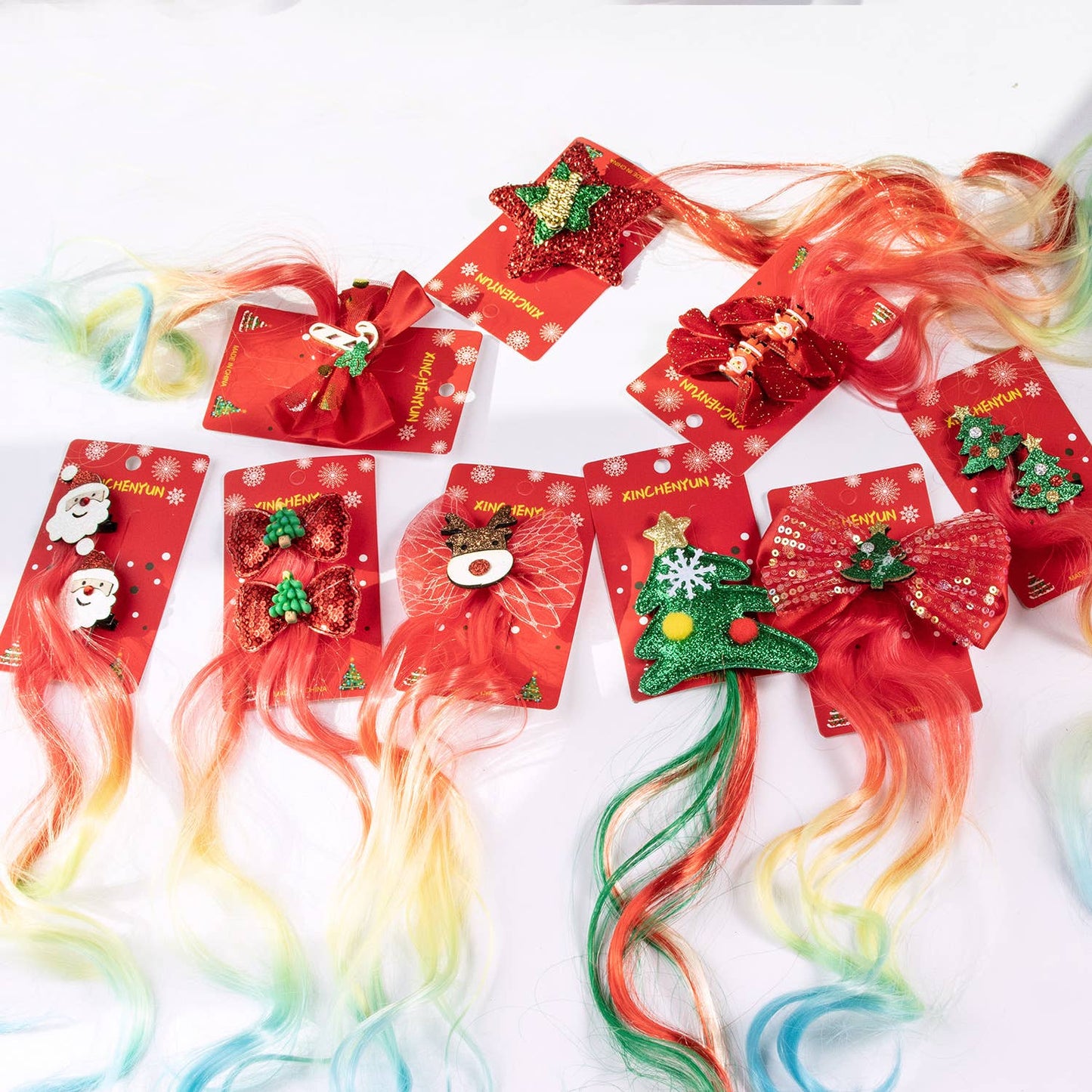 CHRISTMAS WIG SANTA CLAUS CHRISTMAS TREE BOW