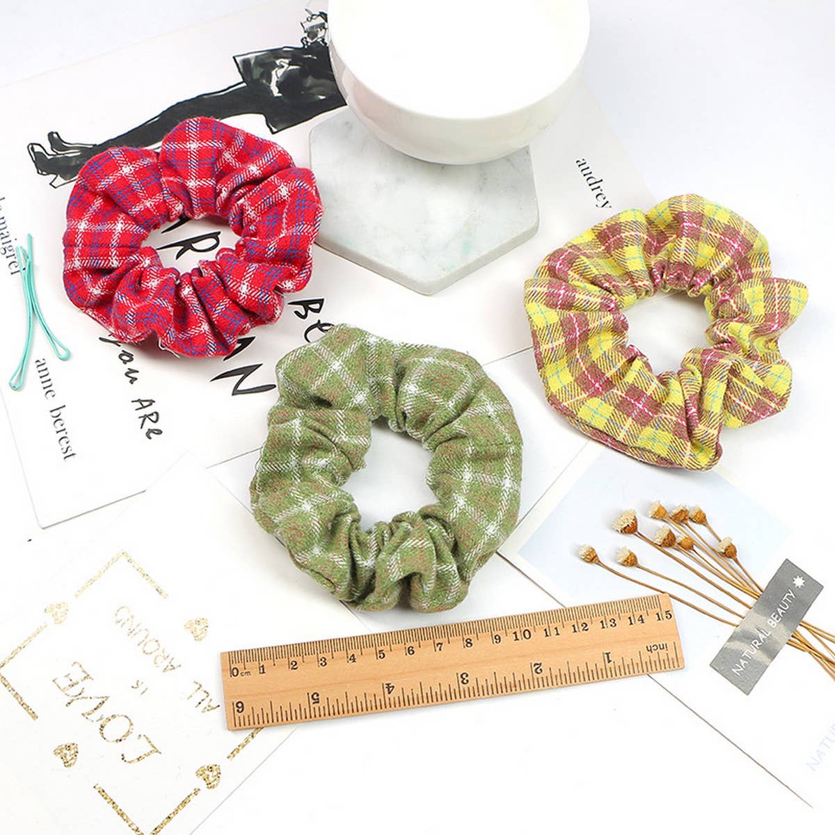 SIMPLE NEW PLAID HAIR TIE_CWAHA1066