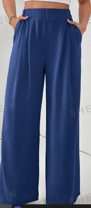 WIDE LEG DROP HIGH WAIST SLIM CASUAL PANTS