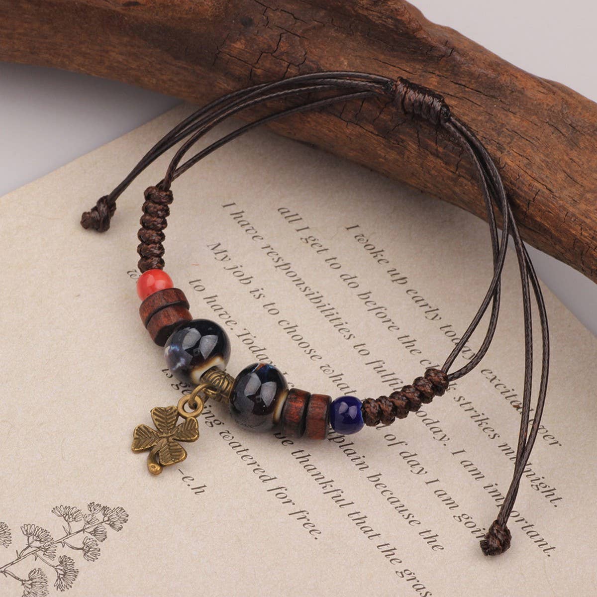 ETHNIC RETRO WOODEN BEADS ANCIENT STYLE BRACELET