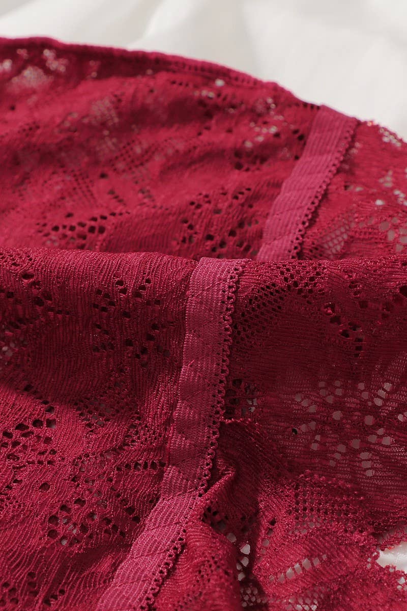 CWMU00270_LACE BRALETTE SET WIRELESS PUSH UP LINGERIE