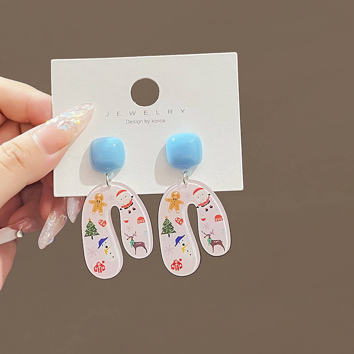 CARTOON U-SHAPED PRINT SWEET EARRINGS_CWAJE1872